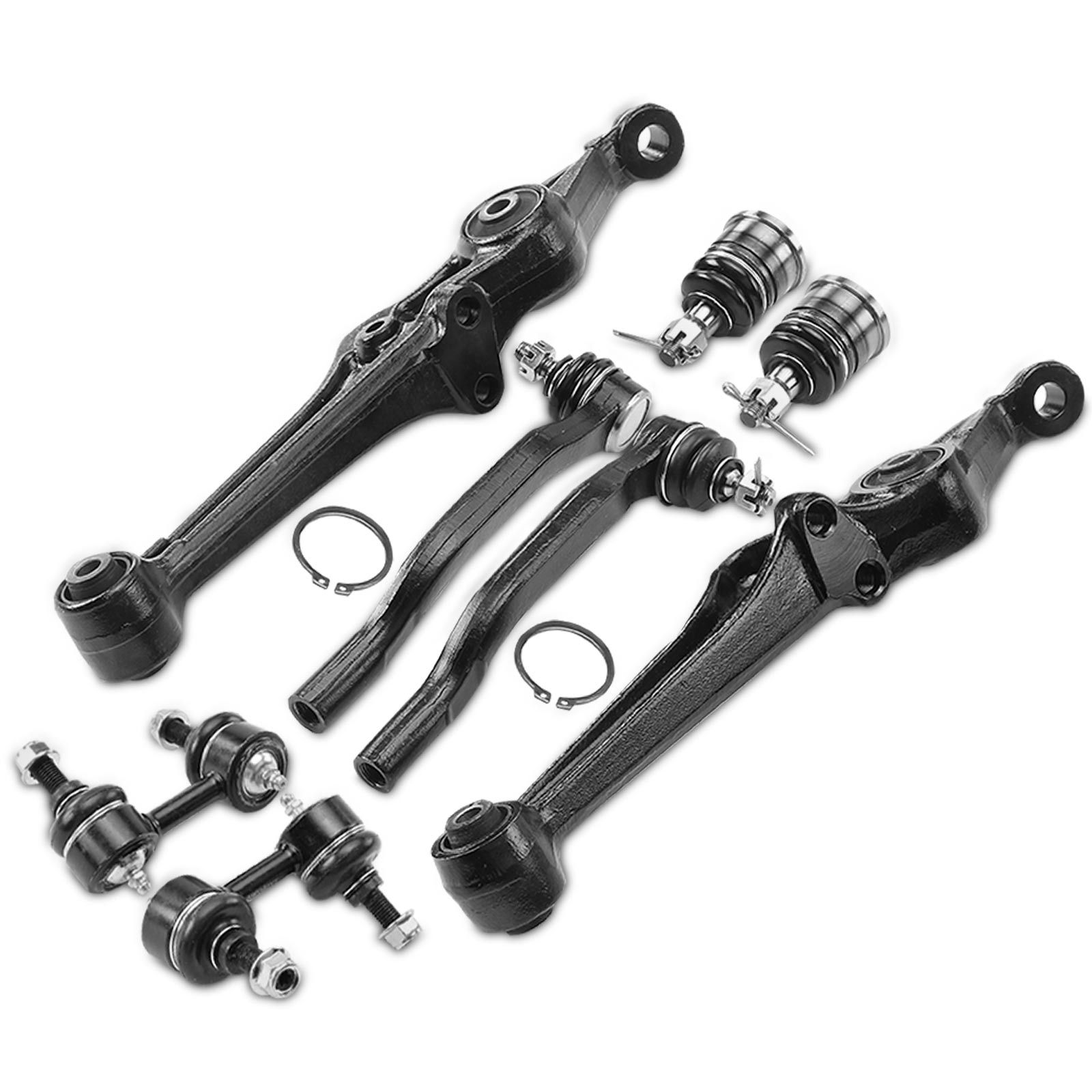 8 Pcs Control Arm Ball Joint Sway Bar Link Tie Rod End