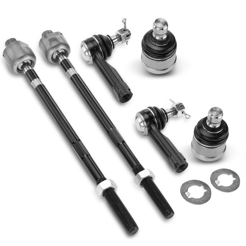 6 Pcs Inner & Outer Tie Rod End & Ball Joint for Mazda MX-6 1993-1997