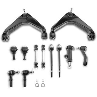 12 Pcs Front Control Arm with Ball Joint Sway Bar Link Tie Rod End for Chevrolet GMC