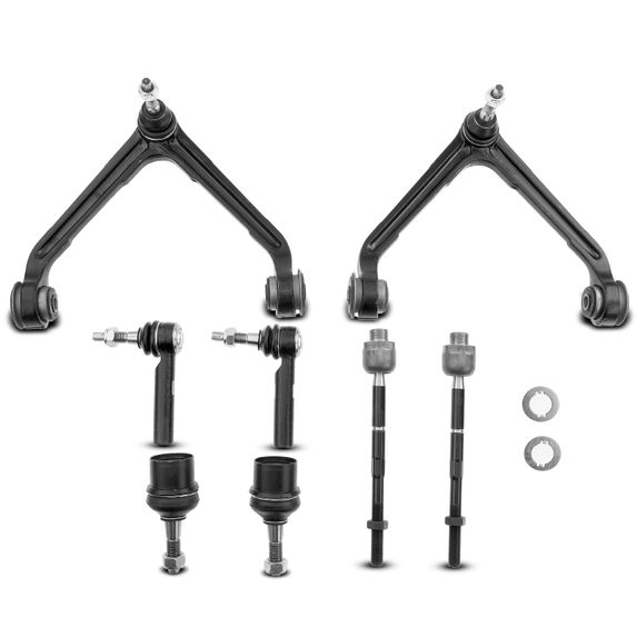 8 Pcs Front Control Arm with Ball Joint Tie Rod End for Dodge Durango Chrysler Aspen