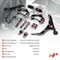 14 Pcs Front Control Arm with Ball Joints Sway Bar Link Tie Rod End for Honda Civic