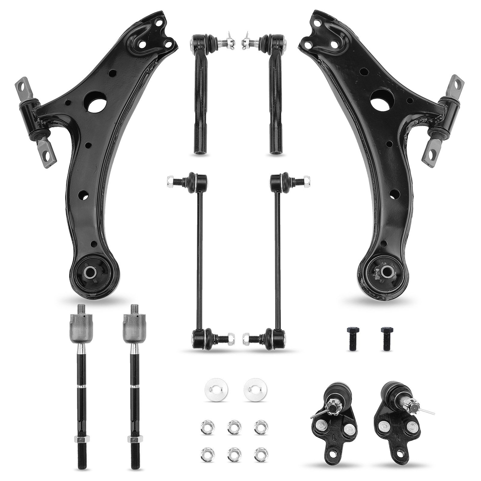 10 Pcs Front Lower Control Arm Ball Joint Sway Bar Tie Rod for Toyota