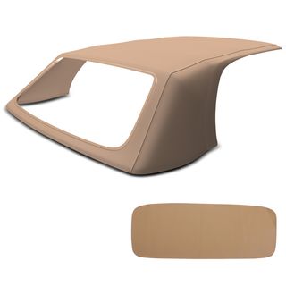 Convertible Soft Top with Clear Plastic Window for BMW E30 E36 318i 325i Tan