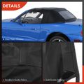 Black Convertible Soft Top with Glass Window & Rain Rail for 1991 Mazda Miata