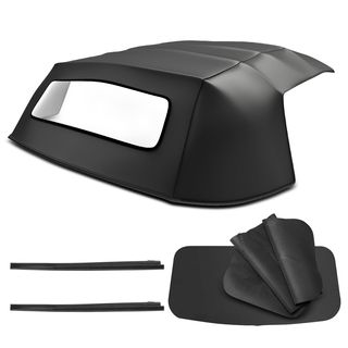 Convertible Soft Top with Clear Plastic Window for Porsche 986 Boxster 97-02 Black