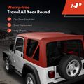 Burgundy Convertible Soft Top with Plastic Window for 2002 Jeep Wrangler