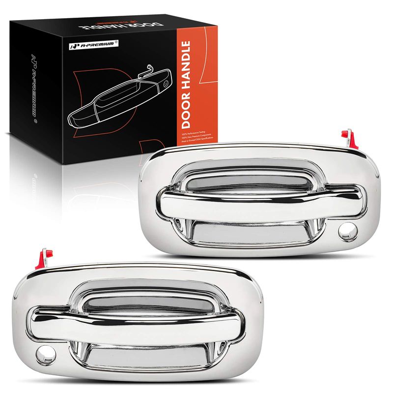 2 Pcs Front Chrome Exterior Door Handle for 2000-2006 Chevrolet Suburban 1500