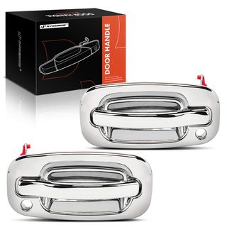 2 Pcs Front Chrome Exterior Door Handle for Chevy GMC Cadillac Escalade 02-06