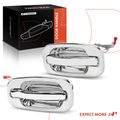 2 Pcs Rear Chrome Exterior Door Handle without Keyhole for 2002 Chevrolet Silverado 1500 HD