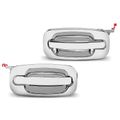 2 Pcs Rear Chrome Exterior Door Handle without Keyhole for 2002 Chevrolet Silverado 1500 HD