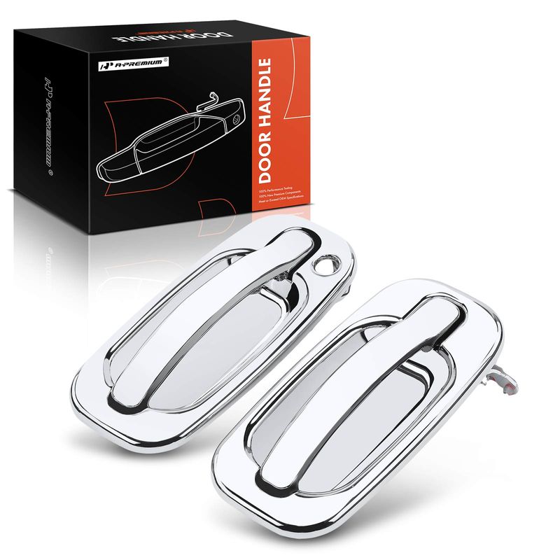 2 Pcs Front Chrome Exterior Door Handle for 2002-2006 Cadillac Escalade EXT