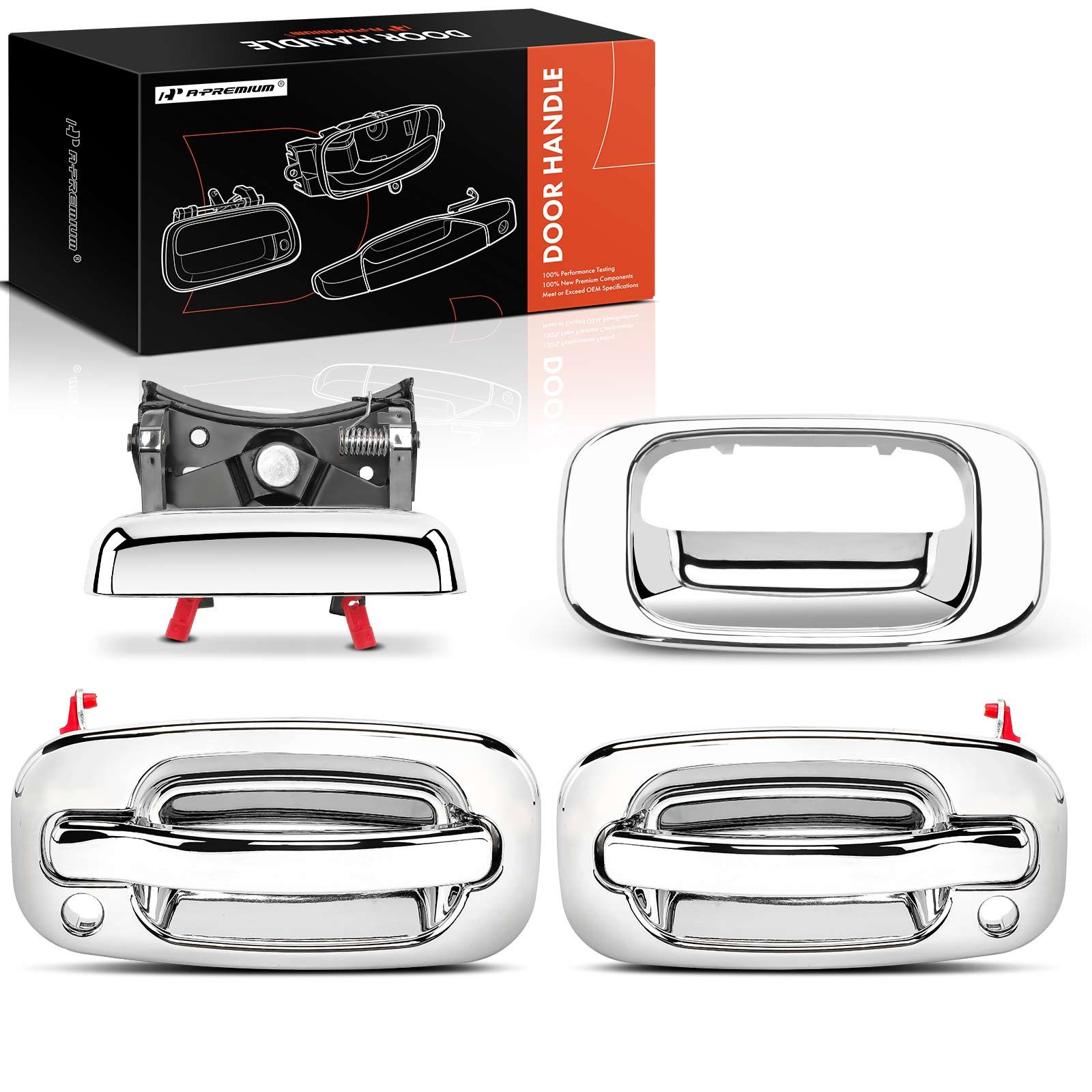 3 Pcs Front Door & Rear Tailgate Chrome Exterior Door Handle for 2006 GMC Sierra 1500 HD