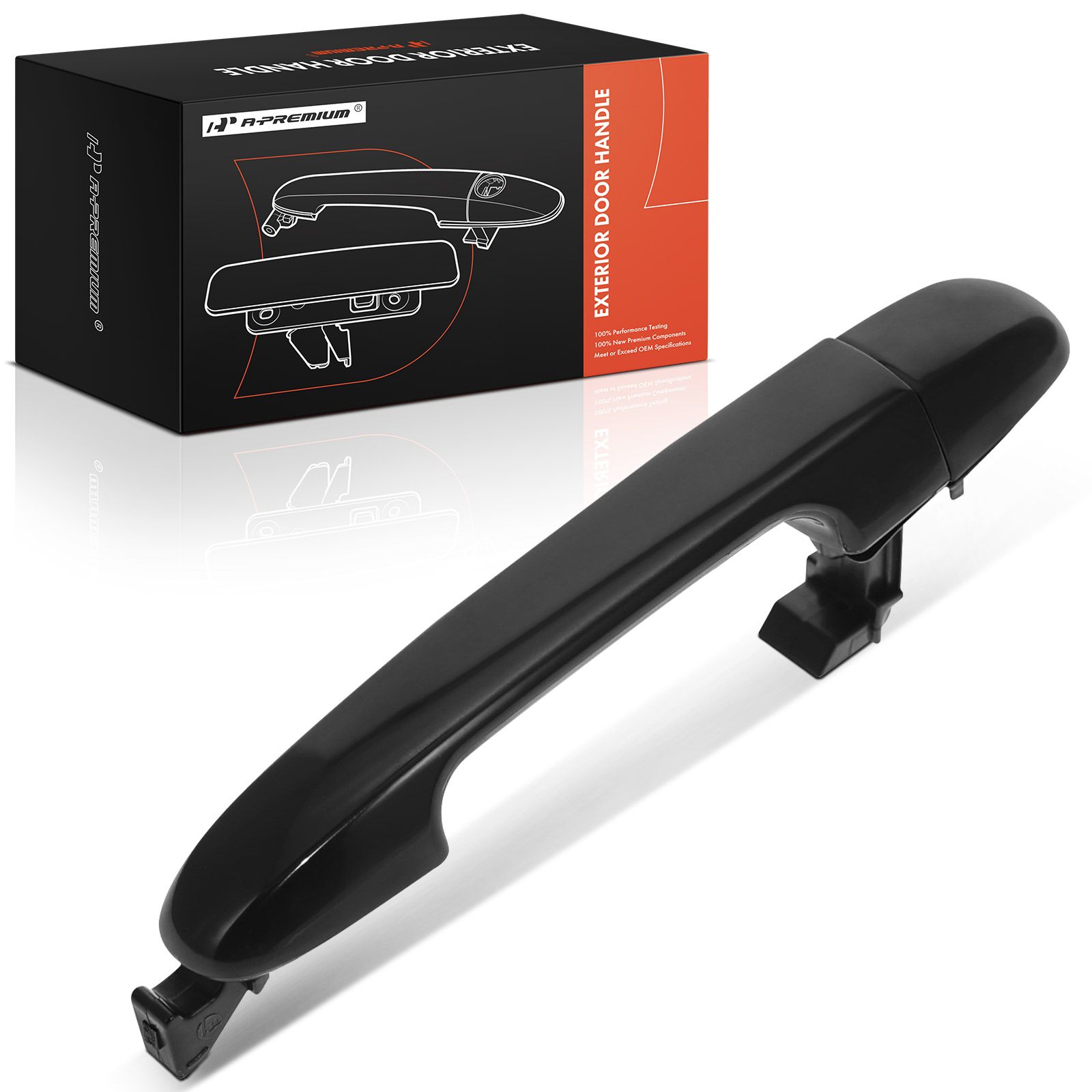 Front or Rear Smooth Black Exterior Door Handle & Cover for 2010 Kia Forte