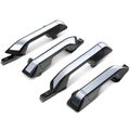 4 Pcs Front & Rear Black & Chrome Exterior Door Handle without Keyhole for Honda Odyssey