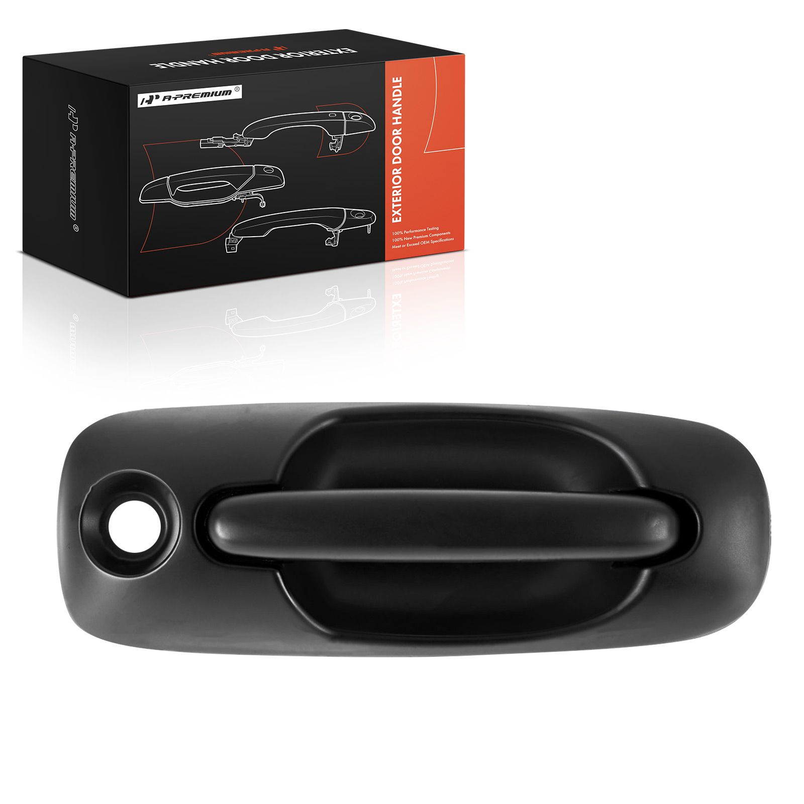 Front Passenger Black Exterior Door Handle with Keyhole for 2003 Dodge Grand Caravan