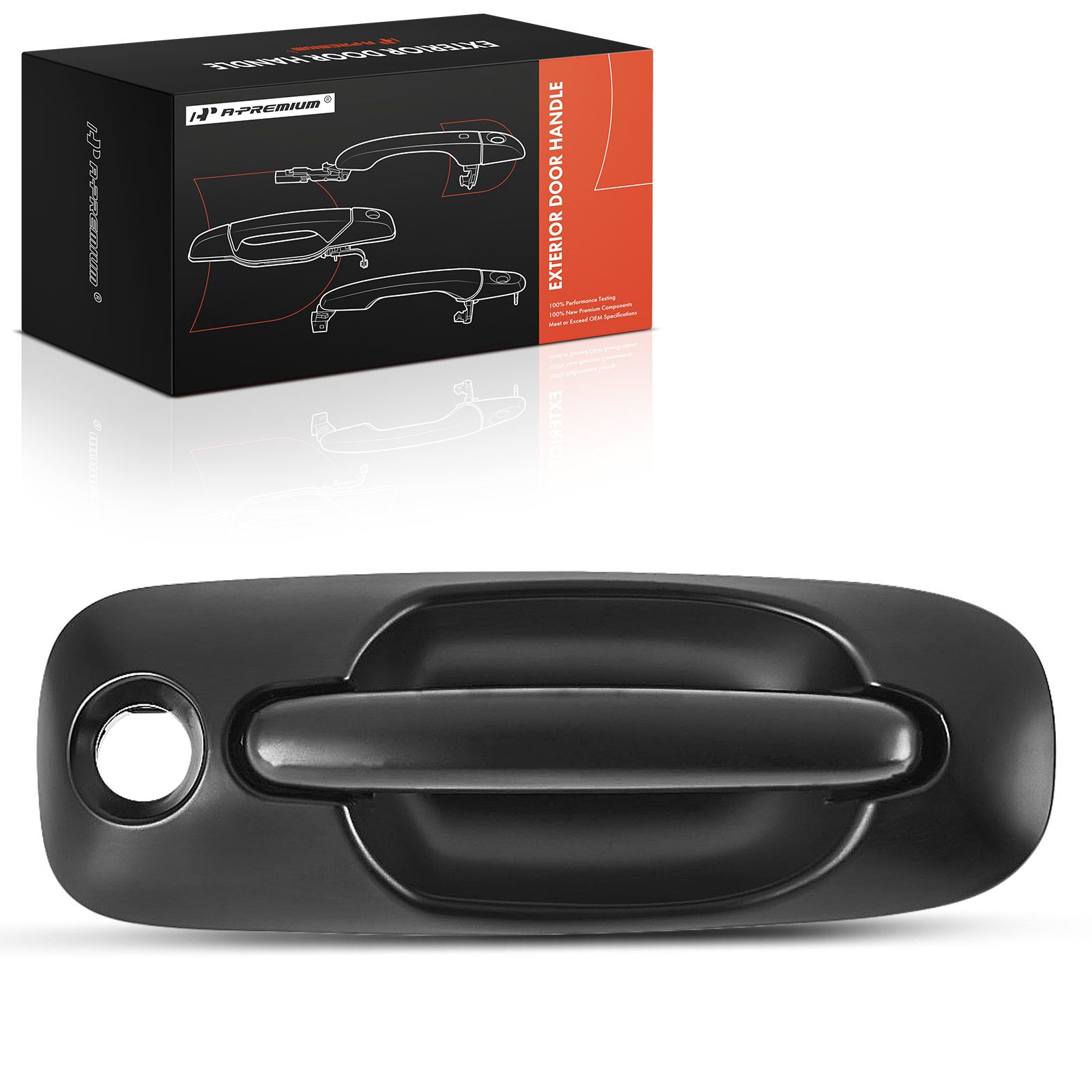 Passenger Sliding Smooth Black Exterior Door Handle withKeyhole for 2006 Dodge Caravan