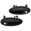 2 Pcs Front Black Smooth Exterior Door Handle for 2000 Oldsmobile Intrigue