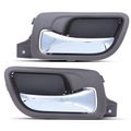 2 Pcs Front Chrome & Brown Interior Door Handle for 2007 Honda Accord