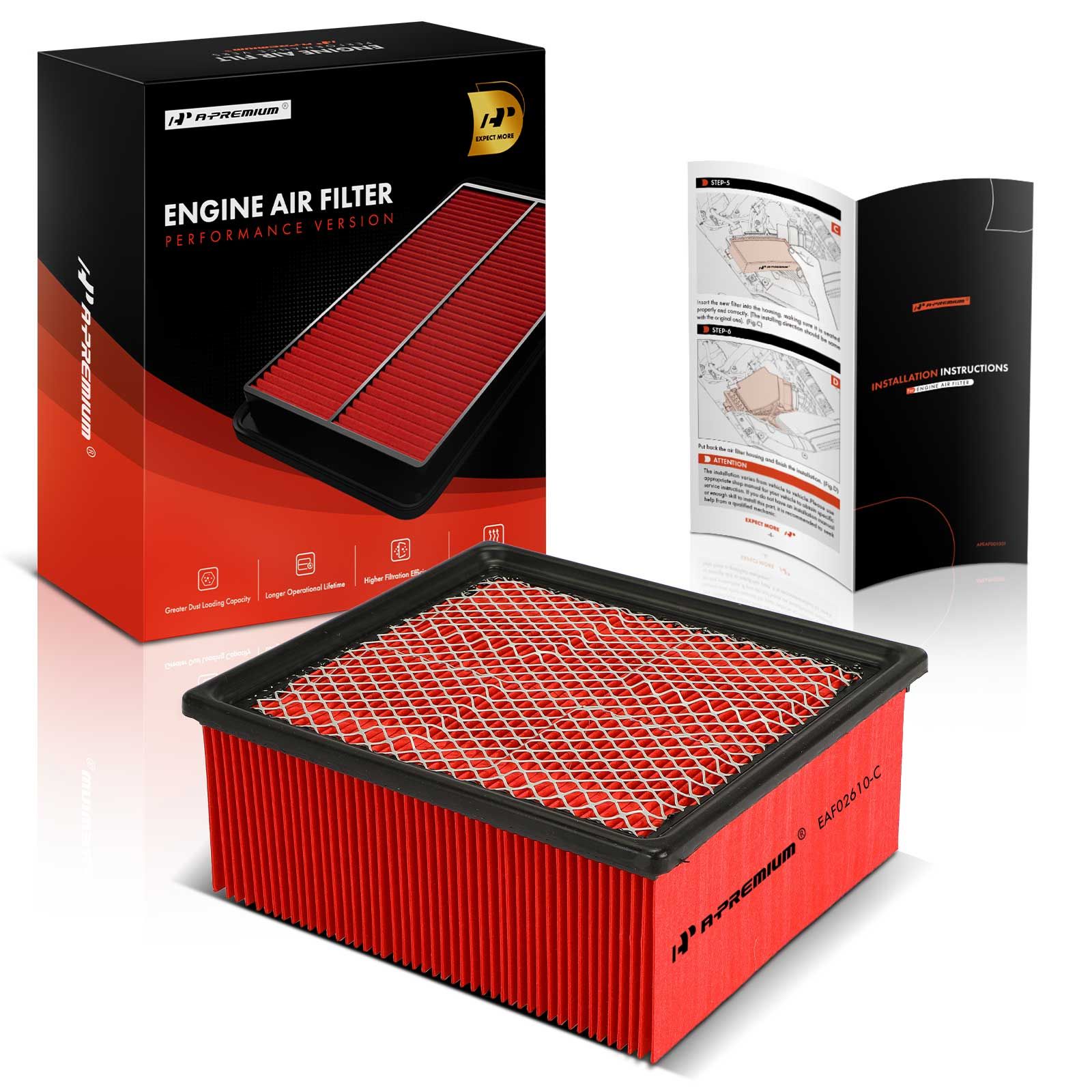 High Performance Engine Air Filter for 2016 Ram 4500 6.7L l6