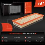 2 Pcs Engine Air Filter with Flexible Panel for Fiat 500 2012-2017 L4 1.4L