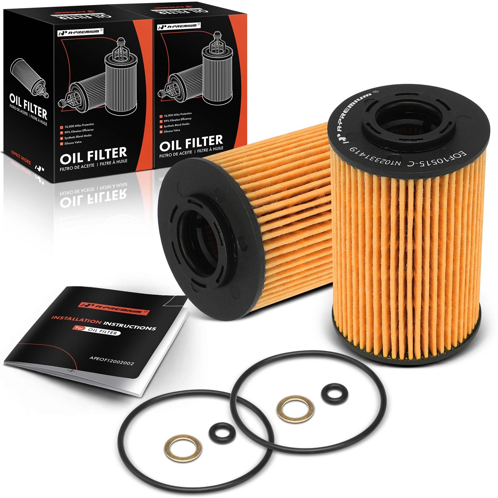 2 Pcs Engine Oil Filter for 2012 Hyundai Veracruz 3.8L V6