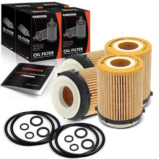 4 Pcs Engine Oil Filter for Mercedes-Benz W205 C300 C350e 10K Miles Protection