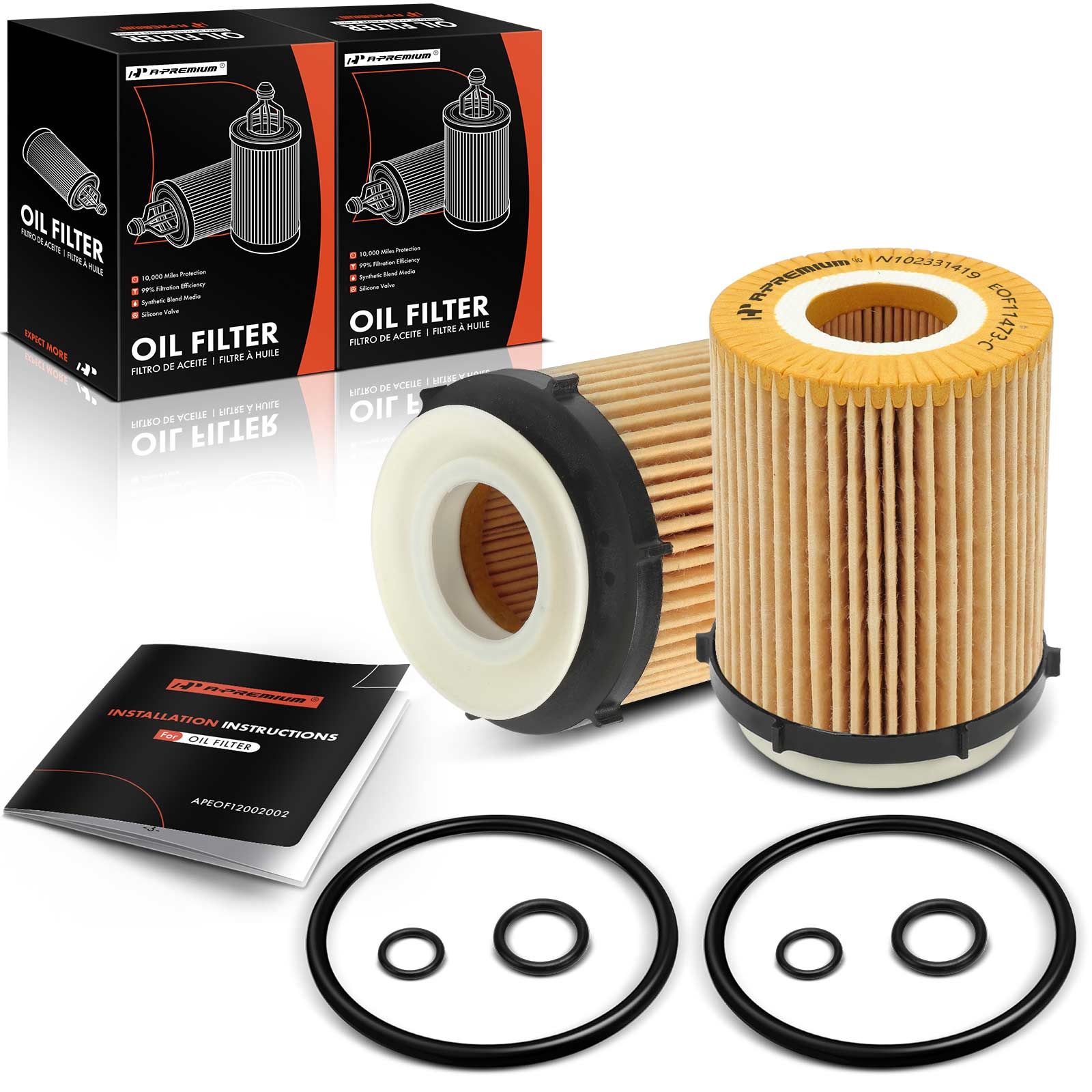 2 Pcs Engine Oil Filter for 2020 Mercedes-Benz Sprinter 2500