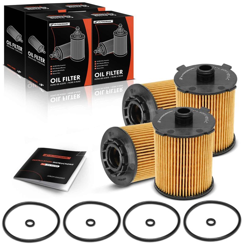 4 Pcs Engine Oil Filter for 2018 Volvo V90 Cross Country 2.0L l4