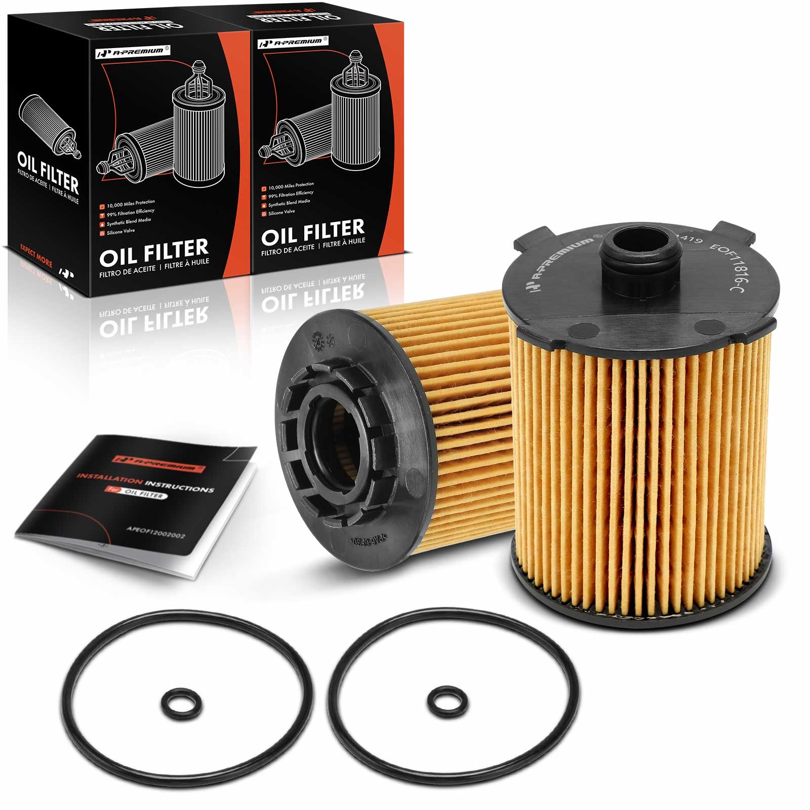 2 Pcs Engine Oil Filter for 2022 Volvo S60 2.0L l4