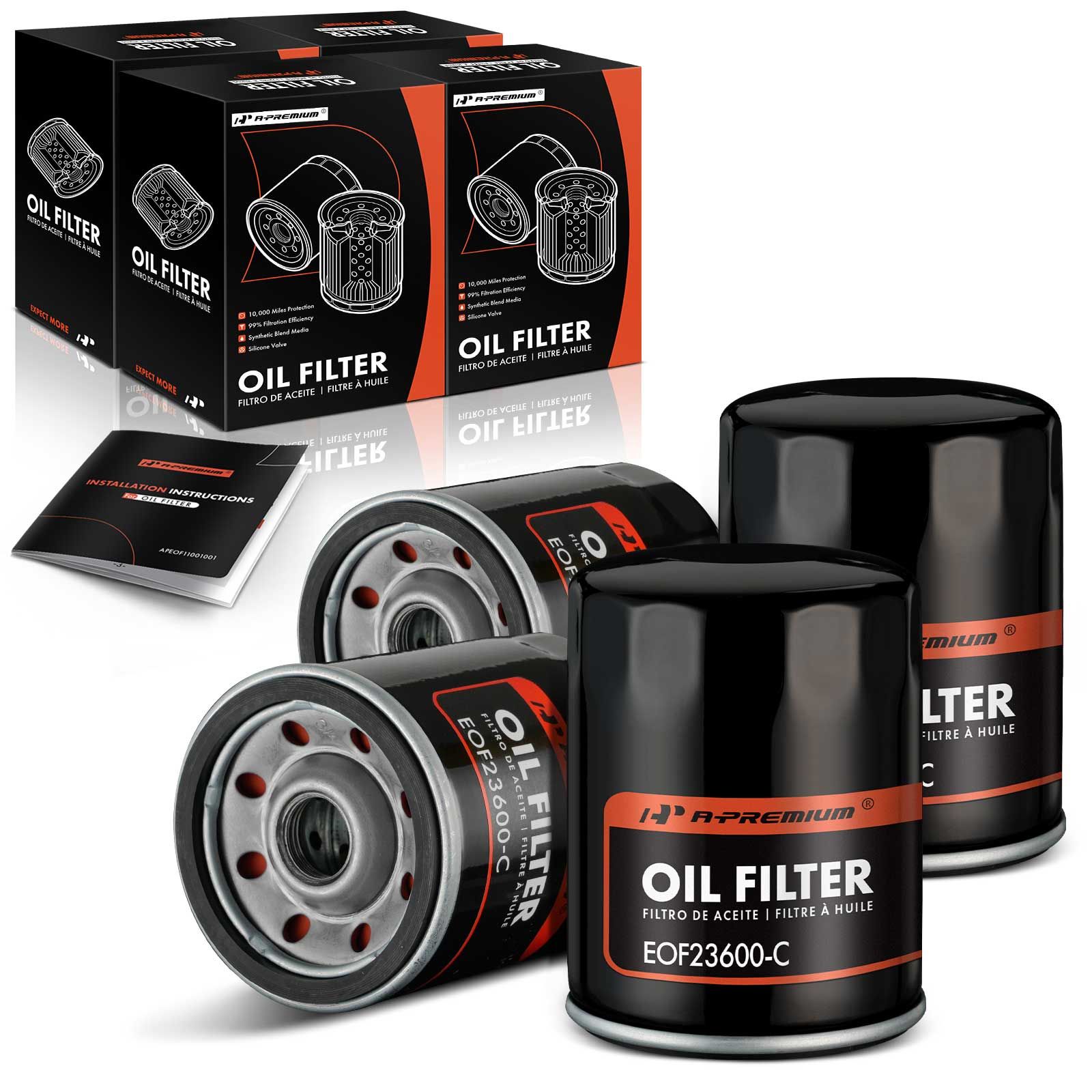 4 Pcs Engine Oil Filter for 1997 Mercury Tracer