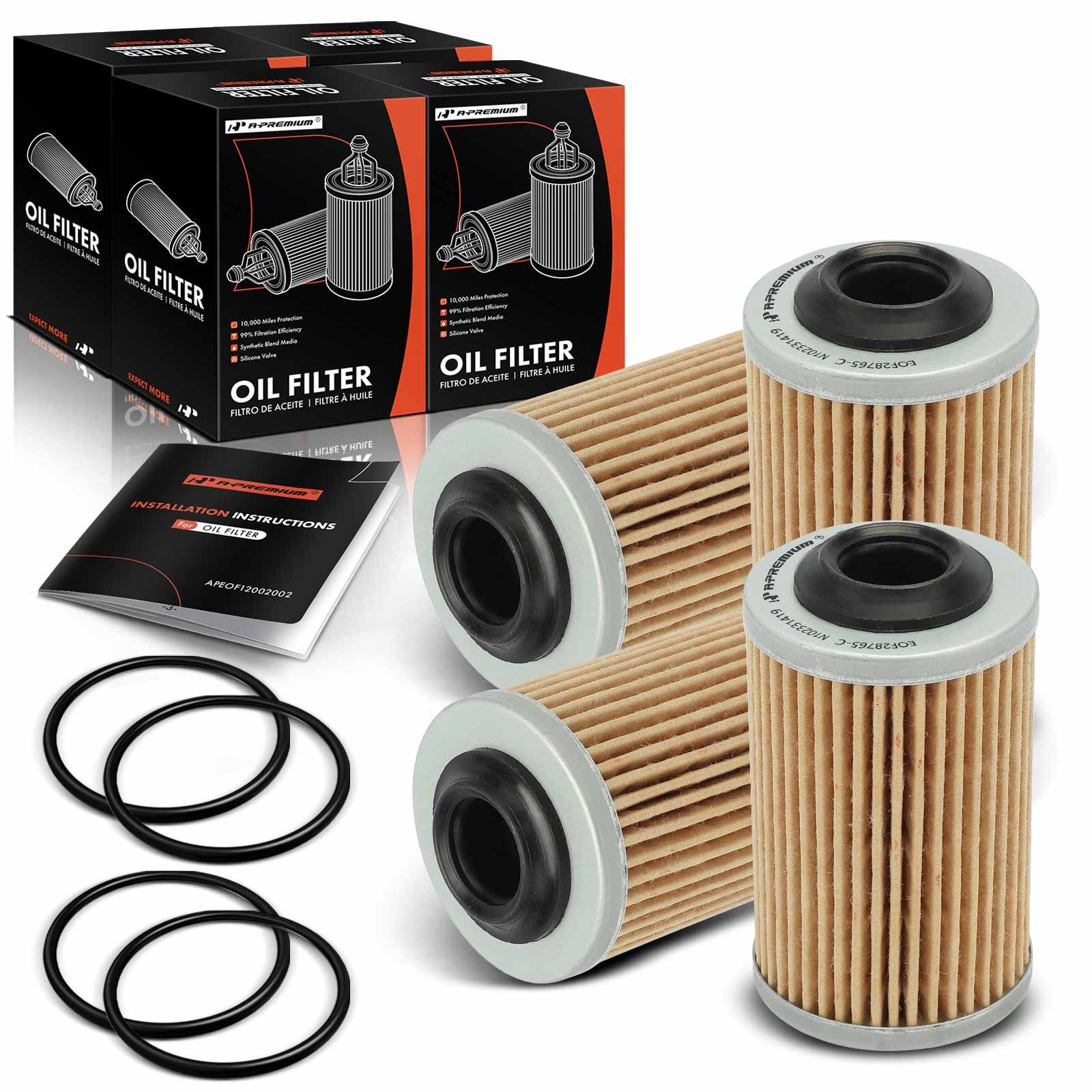 4 Pcs Engine Oil Filter for 2001 Oldsmobile Intrigue 3.5L V6