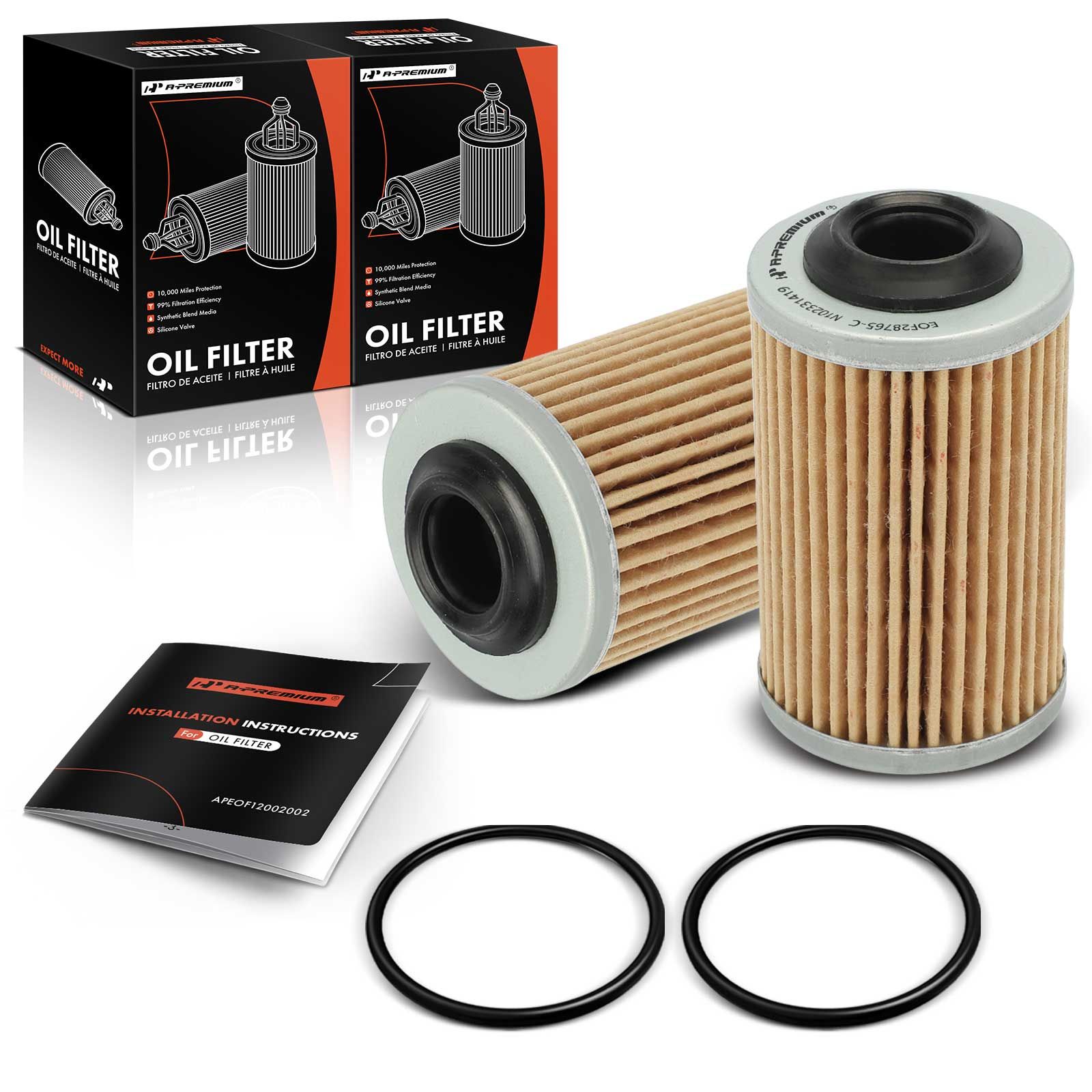 2 Pcs Engine Oil Filter for 2007 Cadillac SRX 3.6L V6