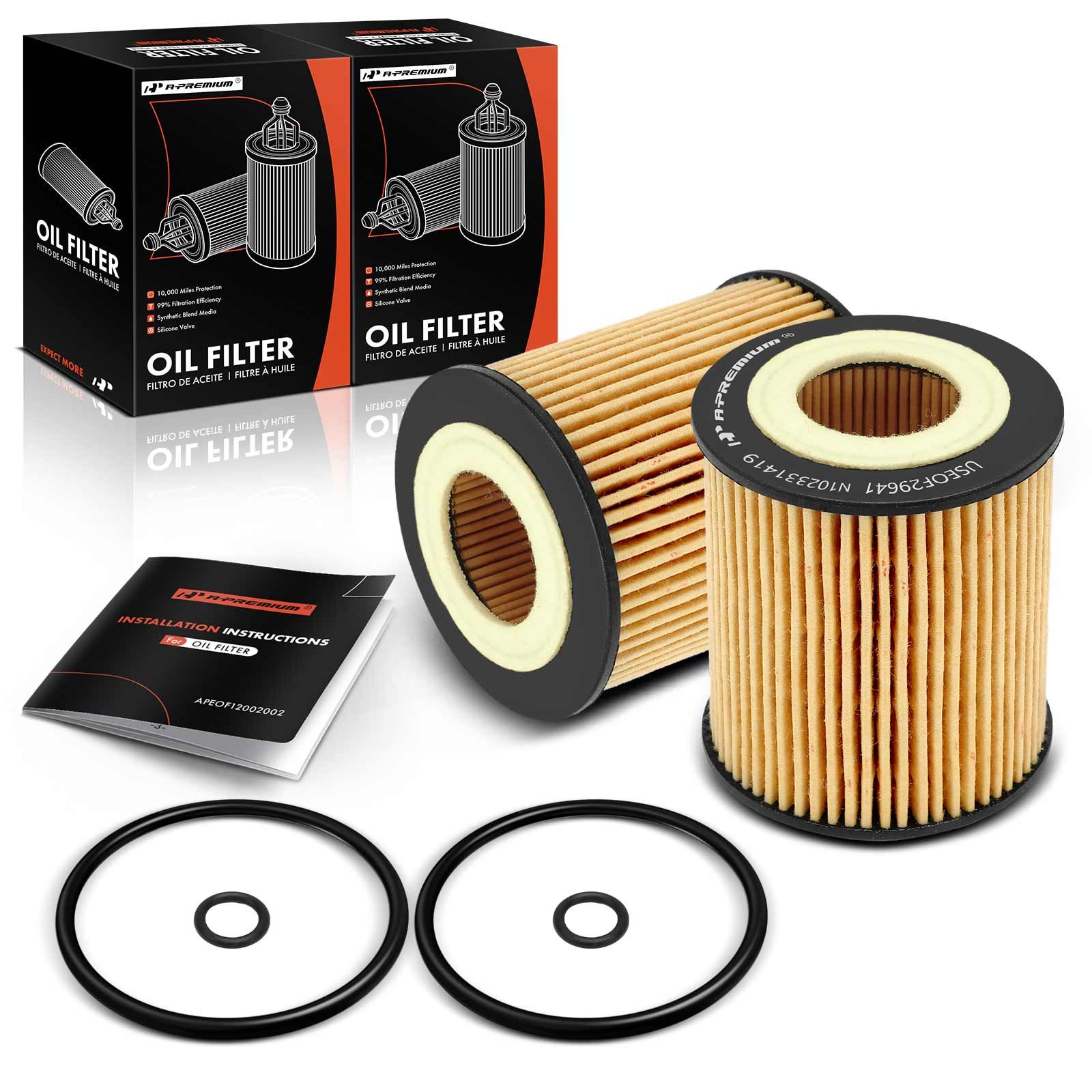 2 Pcs Engine Oil Filter for 2005 Mazda 3 2.3L l4