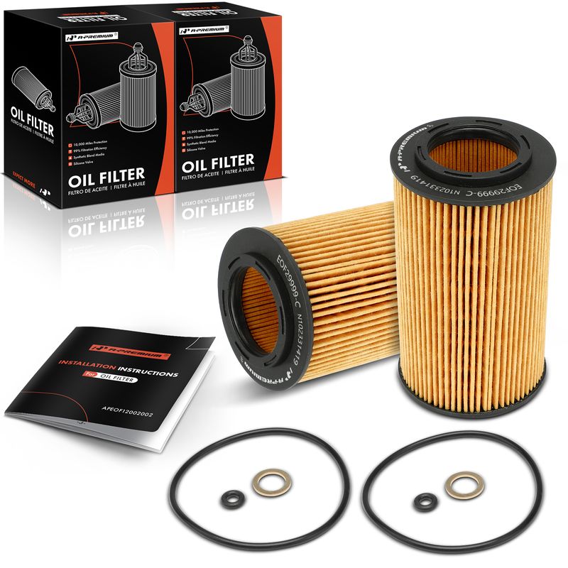 2 Pcs Full Flow Engine Oil Filter for 2009 Kia Amanti