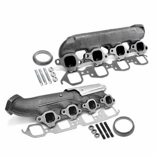 2 Pcs Left & Right Exhaust Manifold with Gasket for Chevrolet C1500 GMC K3500 88-95