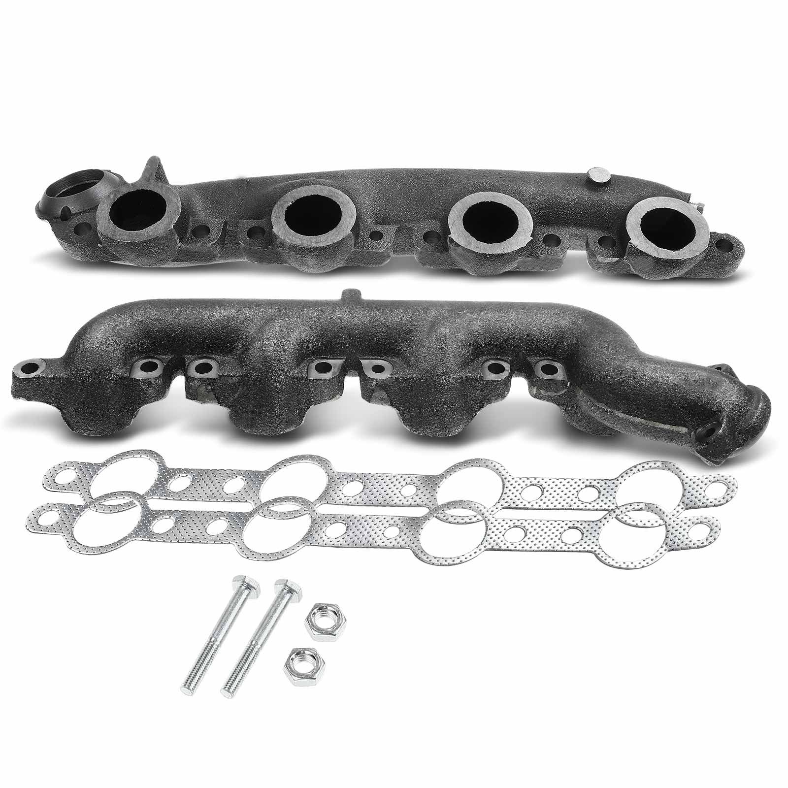 2 Pcs Left & Right Exhaust Manifold with Gasket for 1996 Ford F Super Duty 7.3L V8