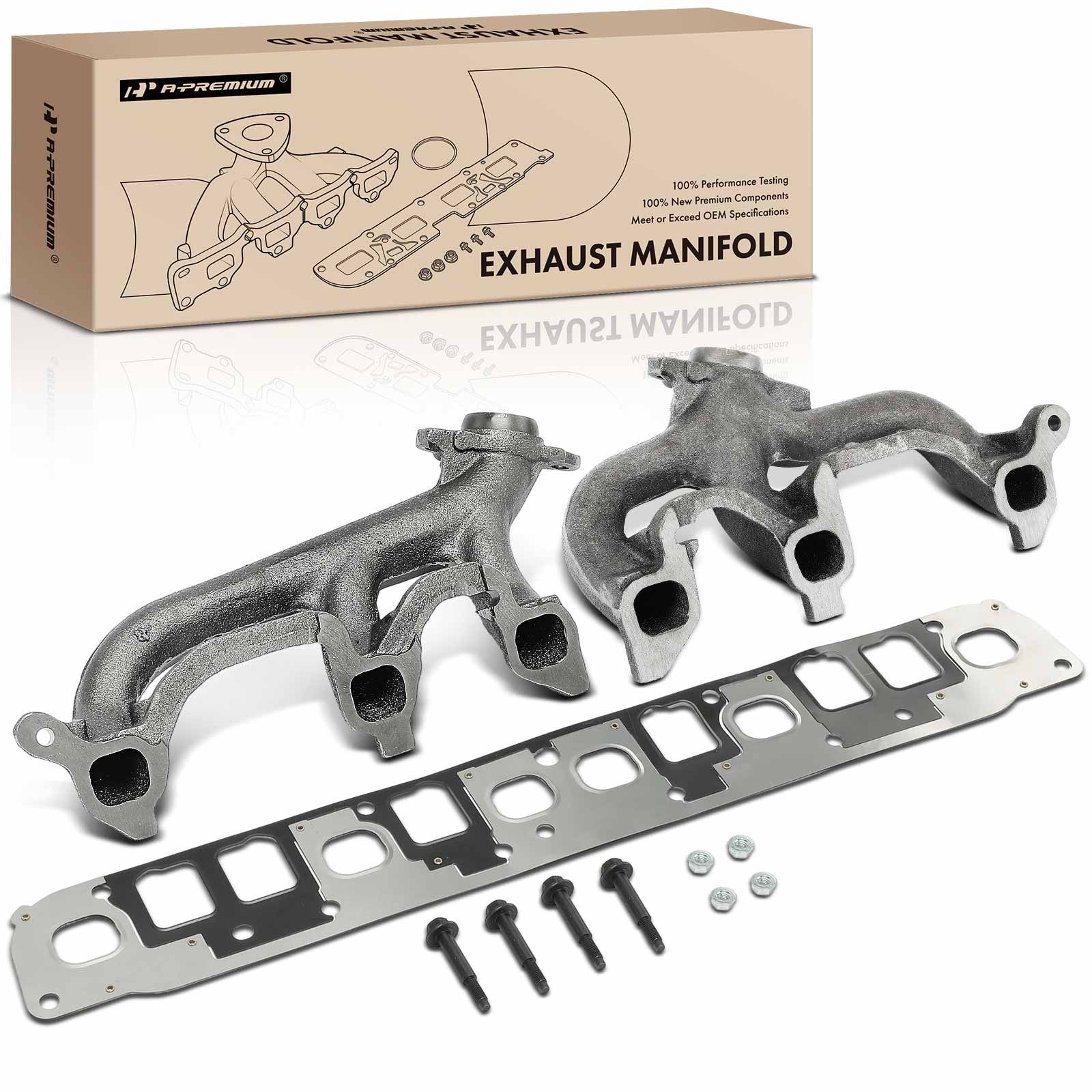 2 Pcs Front & Rear Exhaust Manifold with Gasket for 2004 Jeep Grand Cherokee