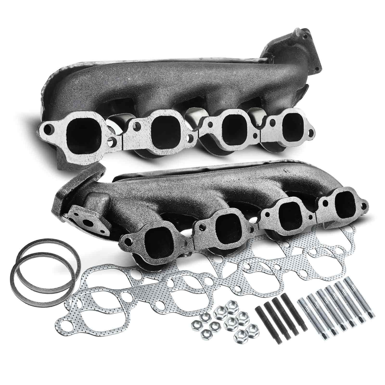 2 Pcs Left & Right Exhaust Manifold with Gasket for 2006 GMC Sierra 3500 8.1L V8