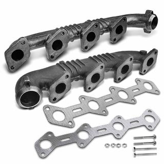 2 Pcs Left & Right Exhaust Manifold with Gasket for Ford F-250 F-350 Super Duty