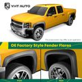 Front & Rear Factory Shiny Fender Flares | 5.8FT & 6.6FT Bed for 2019 Chevrolet Silverado 1500