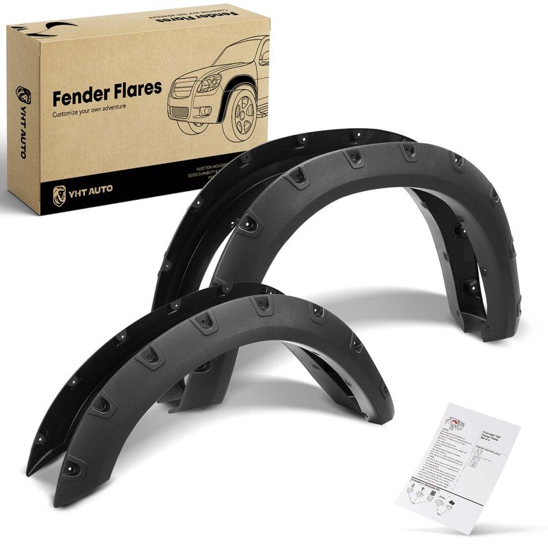 Front & Rear Pocket Style Fender Flares for 2015 Ram 3500