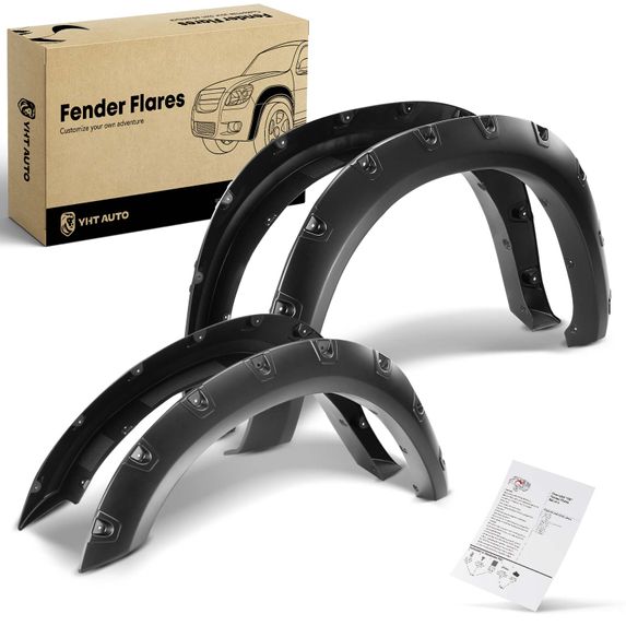 4 Pcs Front & Rear Pocket Style Fender Flare for Dodge Ram 1500 Ram 2500 3500