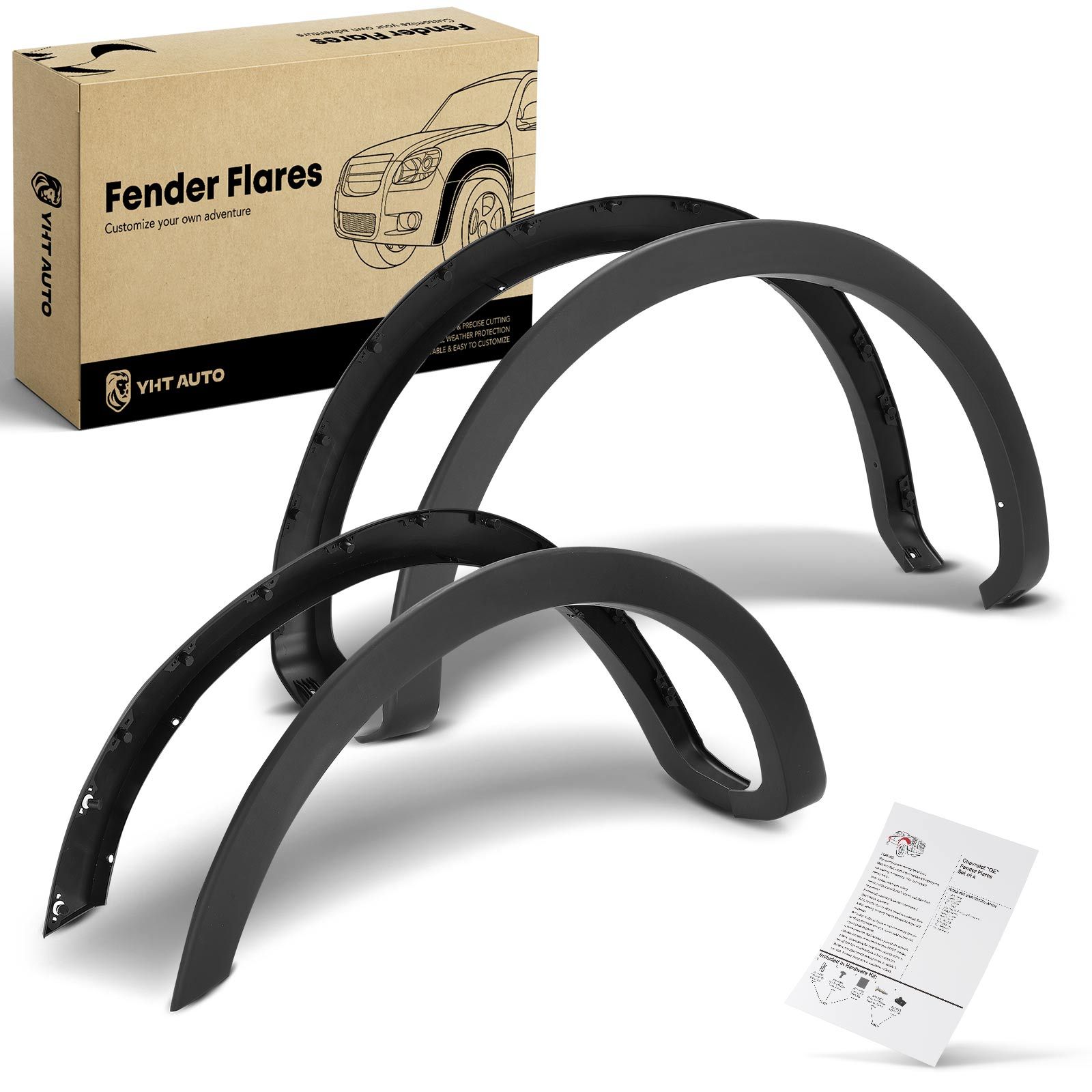 Front & Rear Factory Shiny Fender Flare | 5.5FT 6.5FT 8FT Bed for 2004-2008 Ford F-150