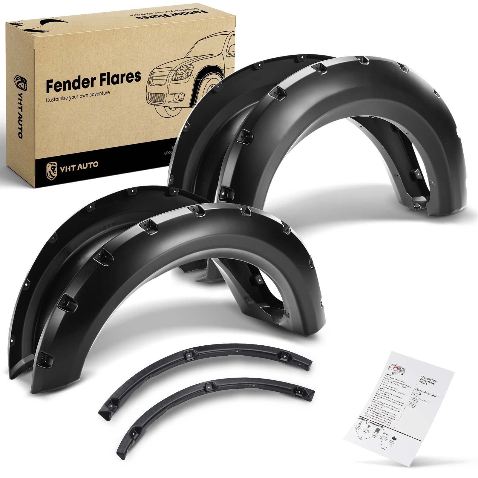 Front & Rear Pocket Shiny Fender Flares | 5.5FT 6.5FT 8FT Beds for 2011 Ford F-150