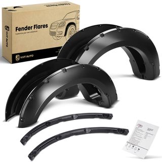 Front & Rear Pocket Shiny Fender Flares | 6.75FT 8FT Bed for Ford F-250 Super Duty 17-21