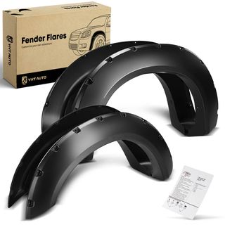 Front & Rear Pocket Shiny Fender Flares | 6.75FT 8FT Bed for Ford F-250 Super Duty 11-16