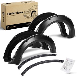 Front & Rear Pocket Shiny Fender Flares for Ford F-150 2021-2023 Pickup