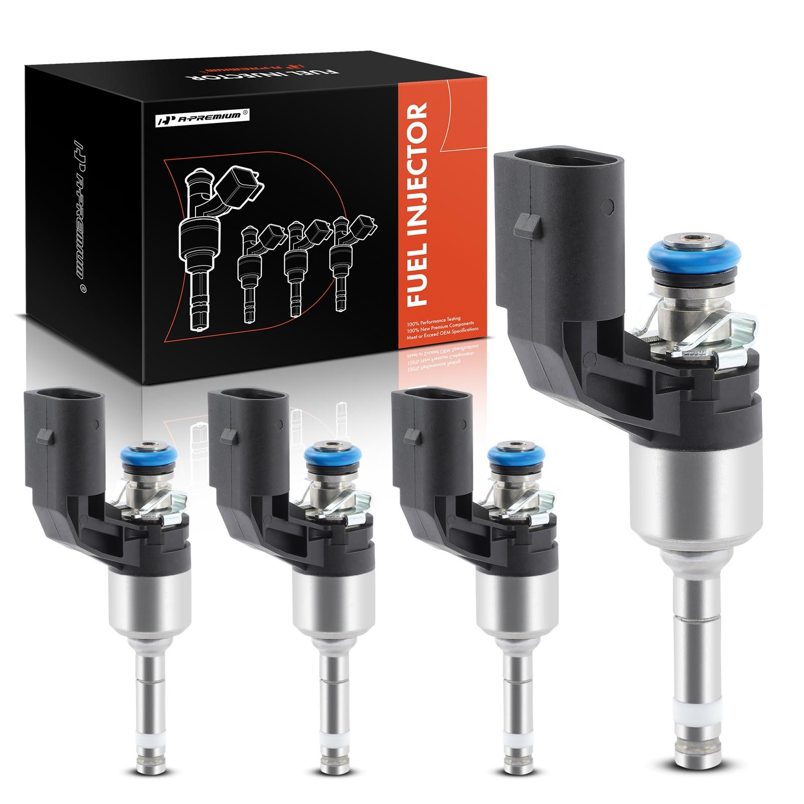 4 Pcs Black Fuel Injectors for Audi A1 1114 A3 VW Golf Jetta