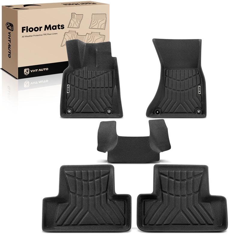 5 Pcs Front & Rear Black Floor Mats Liners for 2016 Audi SQ5