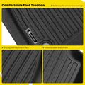 3 Pcs Front & Rear Black Floor Mats Liners for 2020 Audi Q8